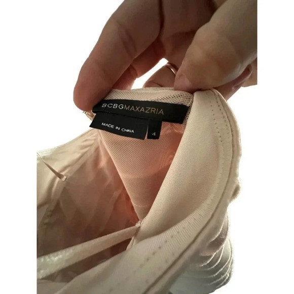 BCBGMaxazria halter Deep V-Neck Backless Pleated Mini Dress Size 4 - Picture 5 of 6